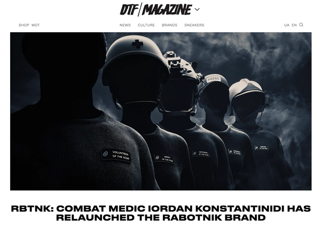 DTF MAGAZINE | RBTNK: Combat medic Iordan Konstantinidi has relaunched the Rabotnik brand