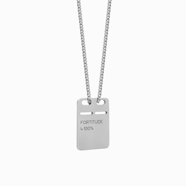 Steel tag "Fortitude 100%"