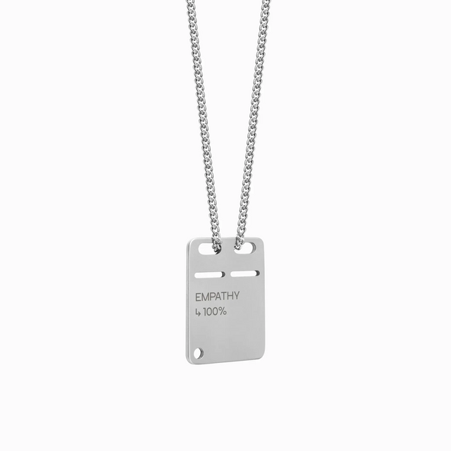 Steel tag "Empathy 100%"