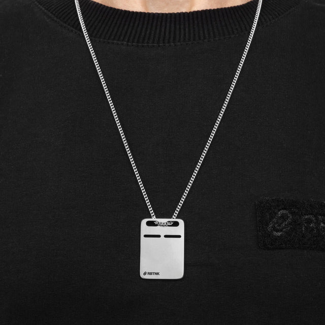 Steel tag with custom engraving