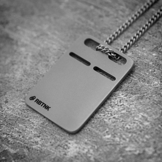 Steel tag with custom engraving