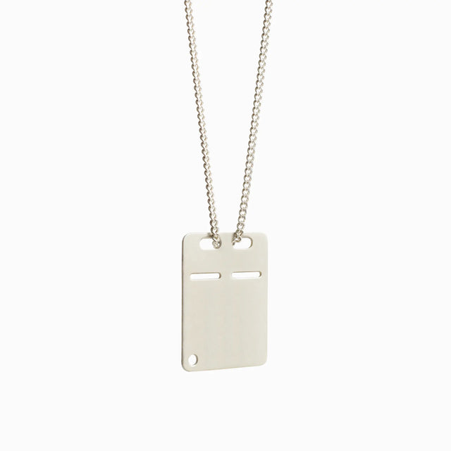 Silver tag with custom engraving