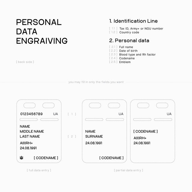 Steel tag with custom engraving